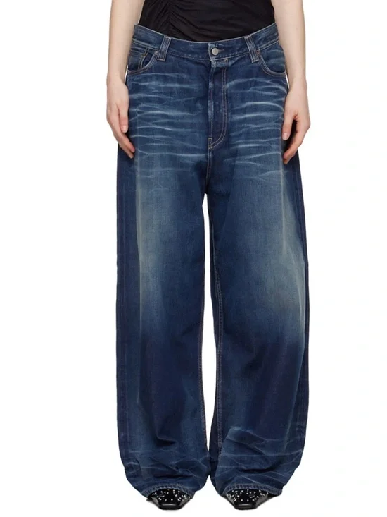 Acne Studios 2023M FN Dark Blue Washed Baggy-Fit and Wide-leg Jeans Size 44 - Picture 2 of 16